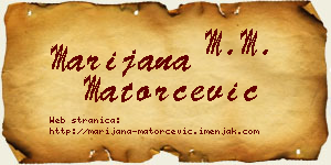 Marijana Matorčević vizit kartica